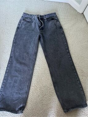 Women’s  Black Washed Straight-Leg (somewhat wide leg)Jeans